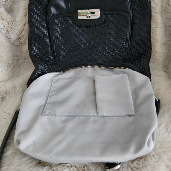 COACH Kristen BIG SNAP Closure Woven Black Shoulder Bag Handbag Sachtel - Picture 13 of 15